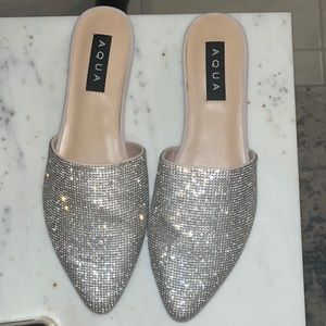 Aqua (Bloomingdale’s) rhinestone flats